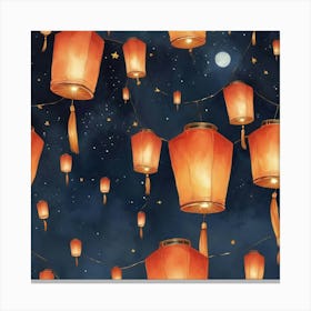 Lanterns In The Sky art print 1 Canvas Print