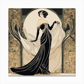 Lady In Black Canvas Print