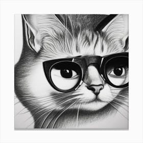 Cat In Glasses Canvas Print