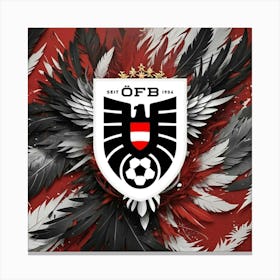 Austria National Football Team Logo Wall Art 17 Canvas Print