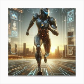 Futuristic Man Running 1 Canvas Print