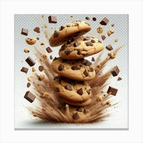 Chocolate Chip Cookies Explosion 1 Canvas Print