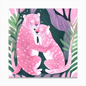 I Love You Valentines Leopards 2 Canvas Print