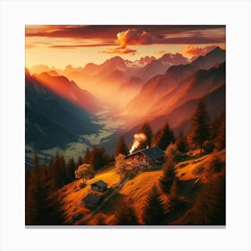 Sunset In The Mountains 7 Canvas Print