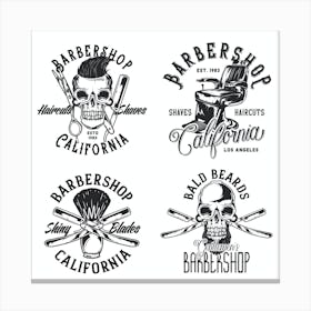 Barbershop Logo Canvas Print