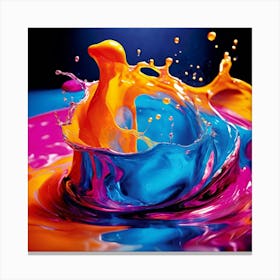 Fresh Colors Liquid 3d Design Spark Hot Palette Shapes Dynamism Vibrant Flowing Molten (16) Canvas Print