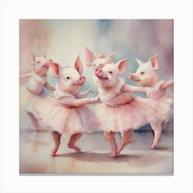 Ballerina Pigs Canvas Print