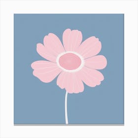 A White And Pink Flower In Minimalist Style Square Composition 540 Canvas Print