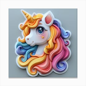 3d Unicorn 2 Canvas Print