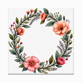 Floral Wreath 12 Canvas Print