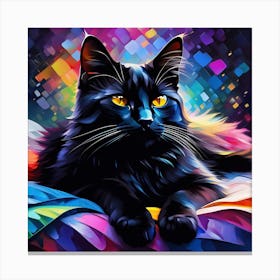 Black Cat Painting Canvas Print