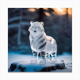 ALASKAN WOLF ICE SCULPTURE Canvas Print