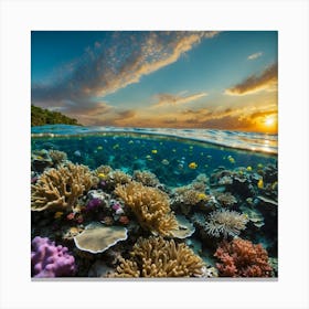 Default Want A Picture Of The Coral Reef At Sunset 1 Canvas Print