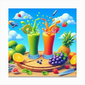 3D juices Canvas Print