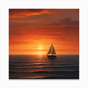 Sunset In The Sea Canvas Print