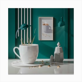 Coffee Cup On A Table Canvas Print