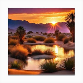 Sunset In The Desert 12 Canvas Print