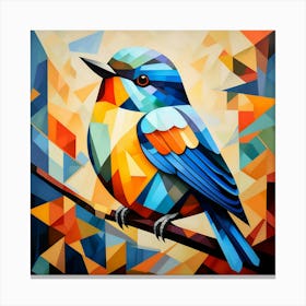 Cubism Art, Tit bird 2 Canvas Print