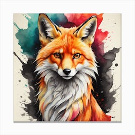 Red Fox Painting Canvas Print
