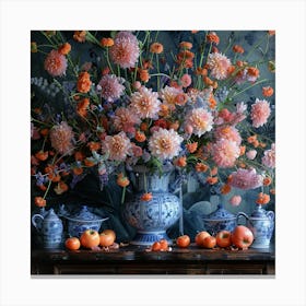 Dahlias Canvas Print