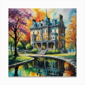 House By The Pond 1 Canvas Print