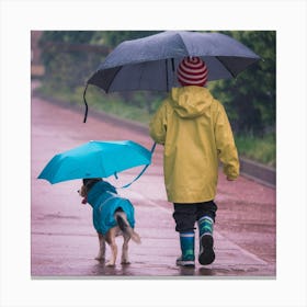 A Photo Of A Kid Walking His Dog In The Ib1ly7o Trelaiv0it8fsg Uwslkiohtnwppunu3f45wg Canvas Print