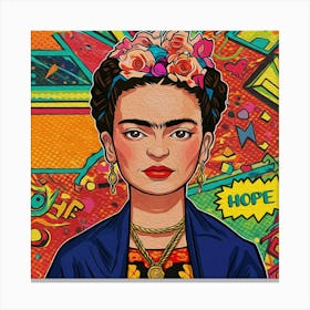 Pop Art Frida with Hope Writing, Oil Painting Toile