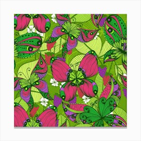 Hand Drawn Butterfly Pattern 04 Canvas Print