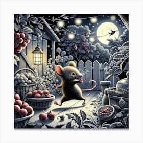 Mouse In The Garden 1 Canvas Print