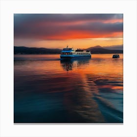 Sunset On The Lake 5 Canvas Print