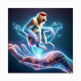 Holographic Borneo Monkey spirit Canvas Print