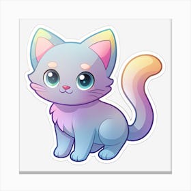 Cute Cat Sticker 7 Canvas Print