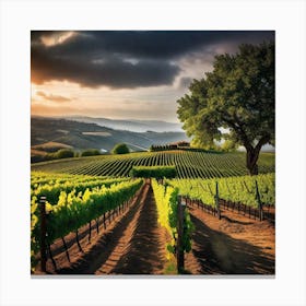 Sunset In The Vineyard 4 Canvas Print