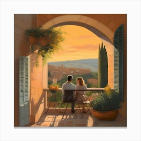 Serenade of the Sunset: Moments in Tuscany Canvas Print