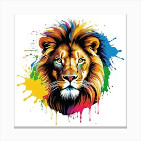 3D Splash Lion Canvas Print