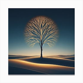 Tree In The Desert Canvas Print