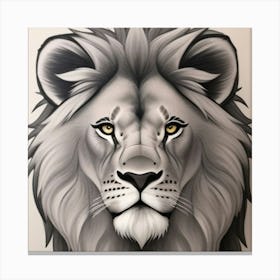 Lion In Black And White Canvas Print