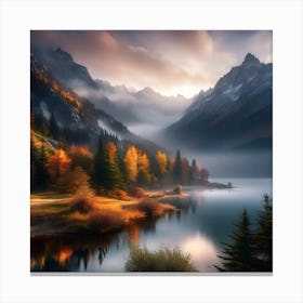 Autumn Mountain Lake 7 Canvas Print