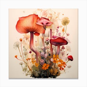 Wildflowers And Mushrooms Canvas Print