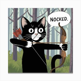 An Illustration Of A Black Cat With A Wh 0 Nje2r7tte6razkbvvqqq 19nfbb6 Txyp Luuvsewig Canvas Print