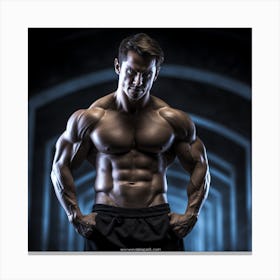 Bodybuilder Posing Canvas Print