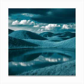 Blue Sky Over A Lake Canvas Print