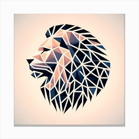 Geometric Lion Head Canvas Print