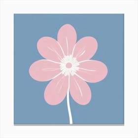 A White And Pink Flower In Minimalist Style Square Composition 620 Canvas Print