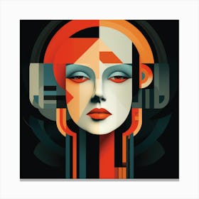 Abstract Geometrical Swedish Woman 02 Canvas Print