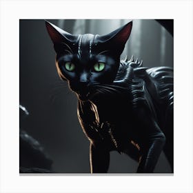 Cat In The Dark Canvas Print