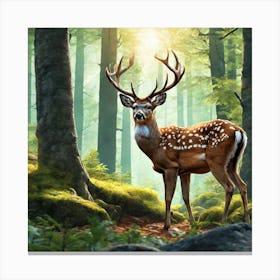 Deer In The Forest 148 Canvas Print
