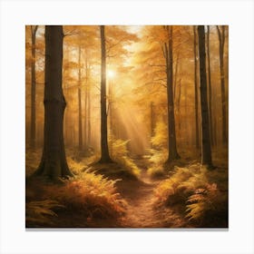 Autumn Forest paintings art print 1 Canvas Print