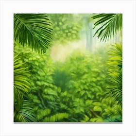 Green Jungle Background Canvas Print