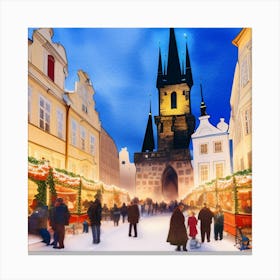 Christmas in Prague Praha Czech Republic Canvas Print